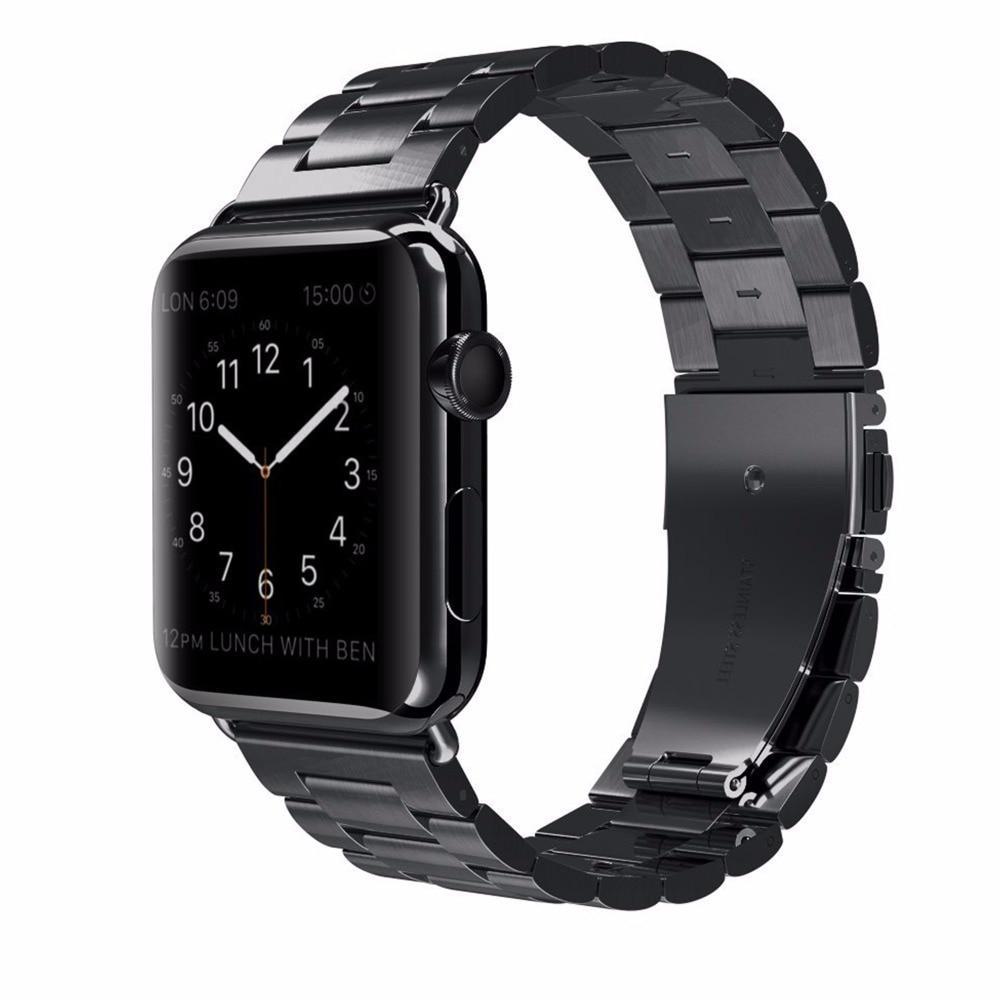 Watchbands Black / 38mm / 40mm Apple Watch Series 6 5 4 Band, Men's Durable Steel Sport link Bracelet