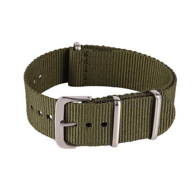 Stylish Army Sports High Quality Fabric Nylon Watch band, Accessories Buckle Belt For 007 James Bond 18 20 22mm Watch Strap Suitable for Men