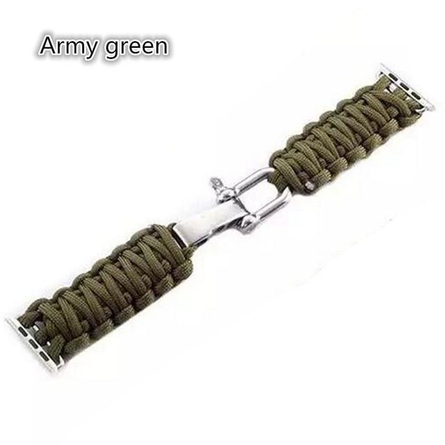 Jollychic Watches Store Paracord Rope Army Sport Strap 7 6 5 Military Tactical Survival Style Army Green / 42mm, 44mm, 45mm