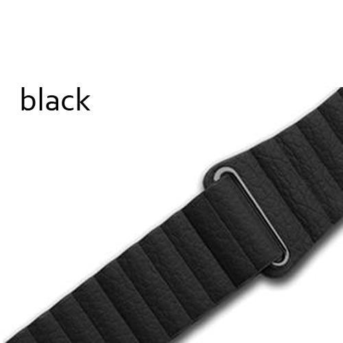 Watchbands black / 38 mm/40 mm Copy of Apple watch band magnet genuine Leather loop strap, iwatch 44mm 40mm 42mm 38mm unisex men womens watchband Series 6 5 4 3 - US Fast Shipping