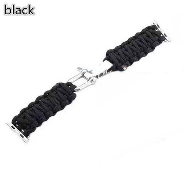 Jollychic Watches Store Paracord Rope Army Sport Strap 7 6 5 Military Tactical Survival Style Black / 42mm, 44mm, 45mm