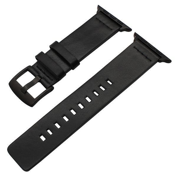 Watchbands Black B / 38mm Italian Genuine Leather Watchband for iWatch Apple Watch 38mm 40mm 42mm 44mm Series 1 2 3 4 Band Steel Buckle Strap Bracelet