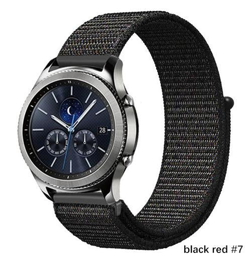 Watchbands black red 7 / 20mm Gear s3 Frontier strap For Samsung galaxy watch 46mm 42mm active 2 nylon 22mm watch band huawei watch gt strap amazfit bip 20 44