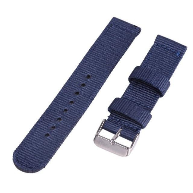 Solid Color Nylon fabric Washable Waterproof Wristband fit Samsung galaxy & active silver Watchband 18/20/22/24mm Watch Strap for Men Women.
