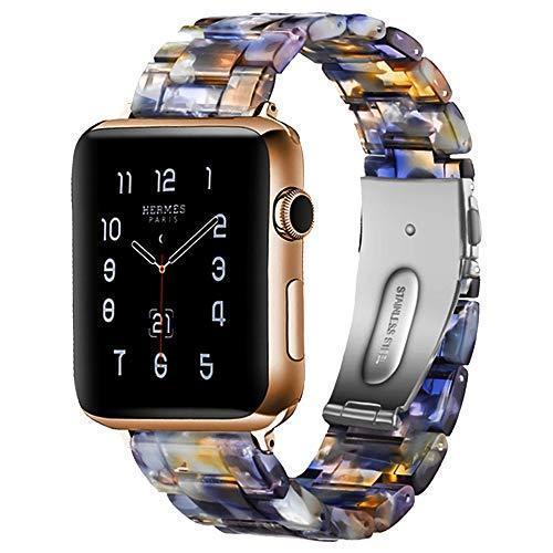 Watchbands Blue water / 38mm/40mm Copy of Apple watch Resin Strap iwatch band stainless steel buckle Watchband bracelet for series 6 5 4 3 2 1, 38mm 40mm 42mm 44mm - US Fast Shipping