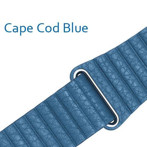 Watchbands cape code blue / 38 mm/40 mm Apple watch band magnetic genuine Leather loop strap,  iwatch 44mm 40mm 42mm 38mm watchband Series 5 4 3