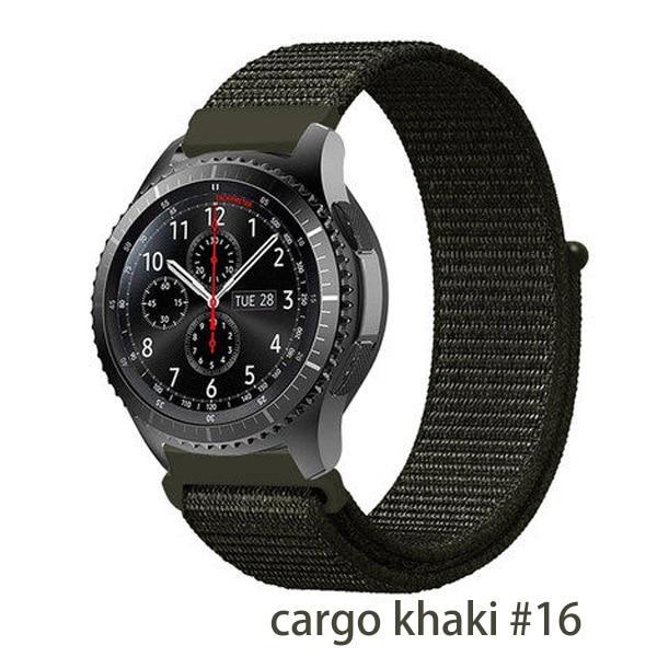 Watchbands cargo khaki 16 / 20mm Gear s3 Frontier strap For Samsung galaxy watch 46mm 42mm active 2 nylon 22mm watch band huawei watch gt strap amazfit bip 20 44