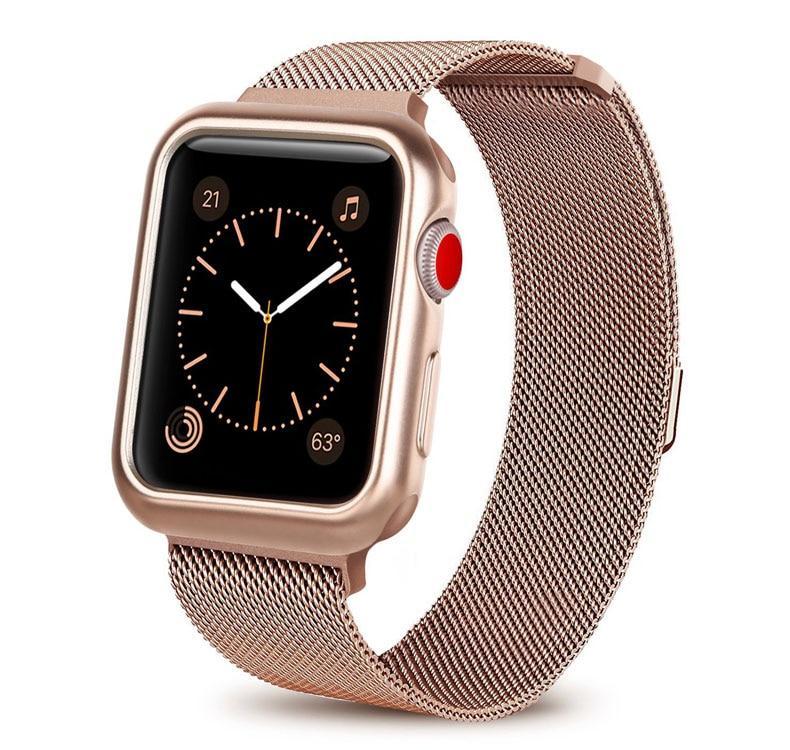 Case+strap Milanese Loop bracelet Metal Watchband for Apple watch