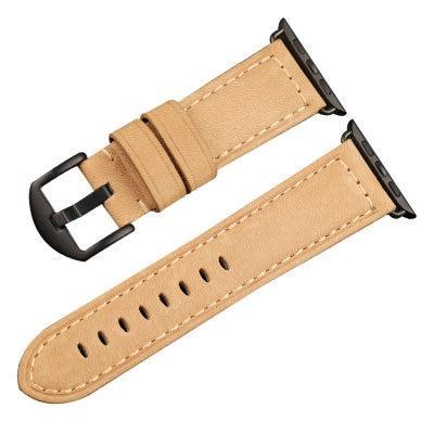 Retro Leather Strap Replacement Black, White Buckel/Adapter Series 7 6