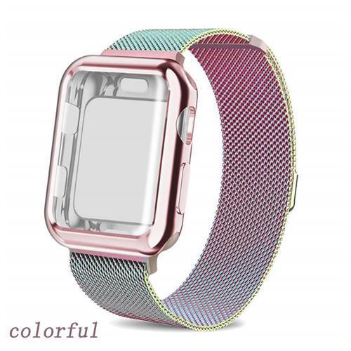 Watchbands colorful / 38mm series 3 2 1 Case+strap for Apple Watch 5 band 44mm 40mm iWatch band 42mm 38mm Milanese Loop bracelet Metal Watchband for Apple watch 4 3 2 1