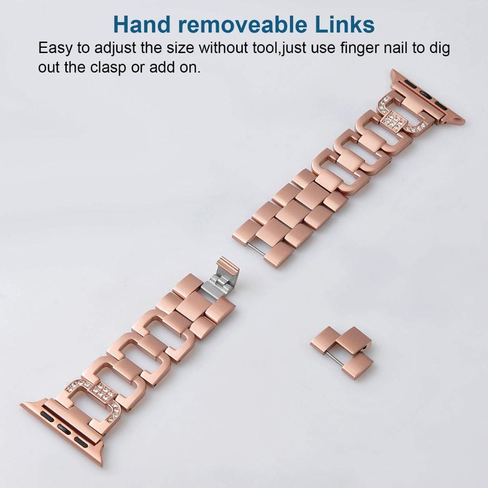 D Link Bracelet High-Quality Steel Metal Strap for iWatch 7 6 5