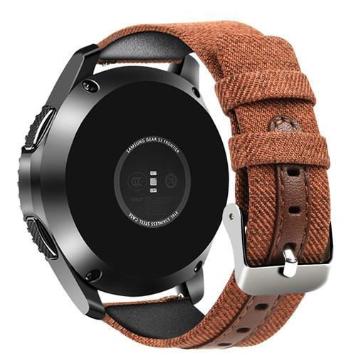 Sport Nylon+Leather Strap for Samsung Galaxy Watch 46mm/Gear s3 watch band Casual Denim Canvas Replacement 22mm bracelte Belt|Watchbands|