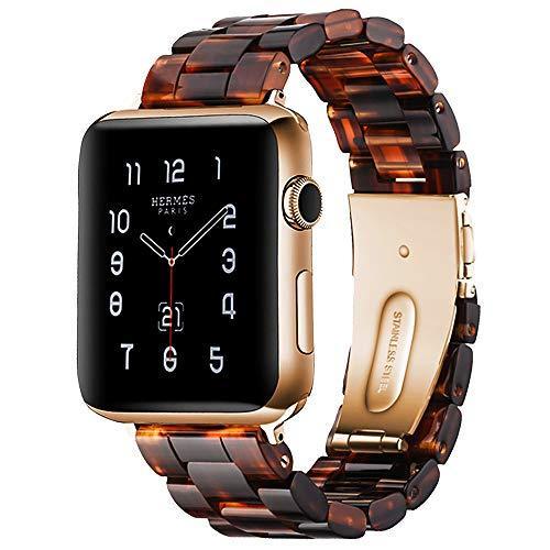 Watchbands Dark Honey / 38mm/40mm Copy of Apple watch Resin Strap iwatch band stainless steel buckle Watchband bracelet for series 6 5 4 3 2 1, 38mm 40mm 42mm 44mm - US Fast Shipping