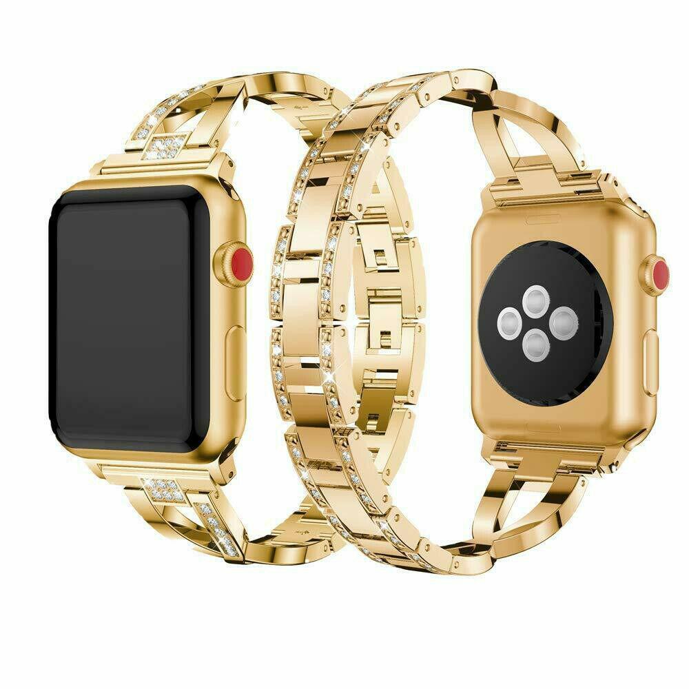Diamond Strap For Apple Watch Stainless Steel Series 7 6 5 Wrist Band
