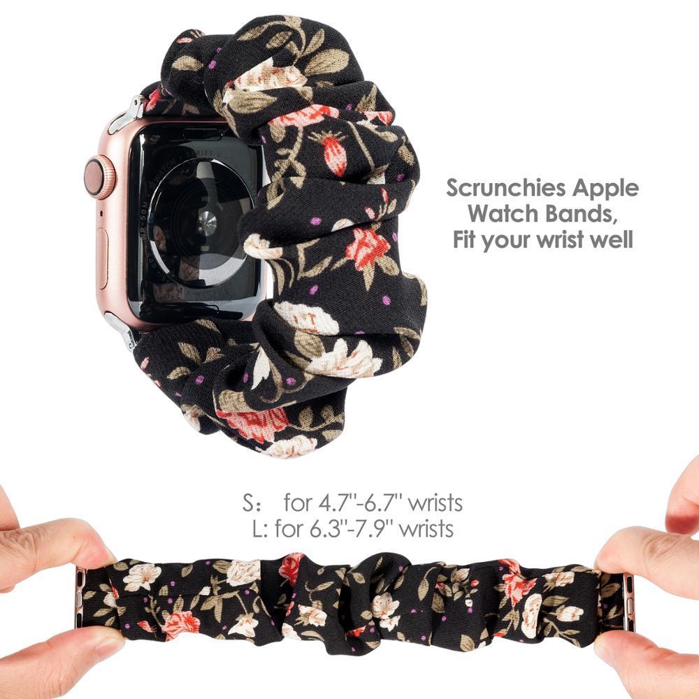 Elastic Stretch Scrunchie Print Fabric Strap Rose Gold Series 7 6 5 –  www.