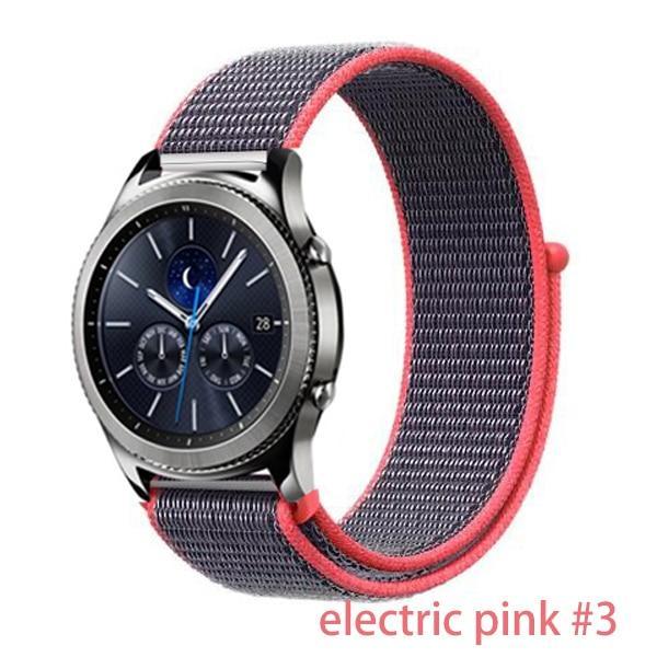 Watchbands electric pink 3 / 20mm Gear s3 Frontier strap For Samsung galaxy watch 46mm 42mm active 2 nylon 22mm watch band huawei watch gt strap amazfit bip 20 44
