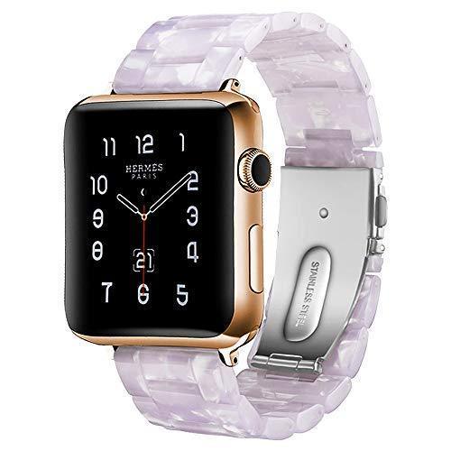 Watchbands flash white / 38mm/40mm Apple watch Resin Dark Honey color Strap iwatch band stainless steel buckle Watchband bracelet for series 6 5 4 3 2 1, 38mm 40mm 42mm 44mm - US Fast Shipping