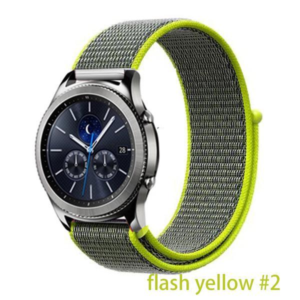 Watchbands flash yellow 2 / 20mm Gear s3 Frontier strap For Samsung galaxy watch 46mm 42mm active 2 nylon 22mm watch band huawei watch gt strap amazfit bip 20 44