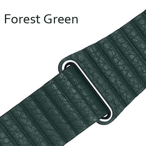 Watchbands forest green / 38 mm/40 mm Copy of Apple watch band magnet genuine Leather loop strap, iwatch 44mm 40mm 42mm 38mm unisex men womens watchband Series 6 5 4 3 - US Fast Shipping