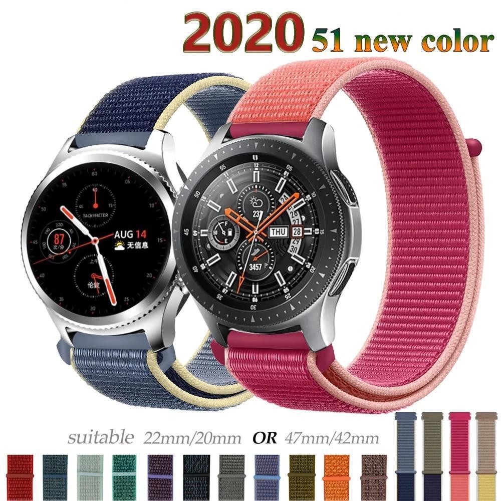 Watchbands Gear s3 Frontier strap For Samsung galaxy watch 46mm 42mm active 2 nylon 22mm watch band huawei watch gt strap amazfit bip 20 44