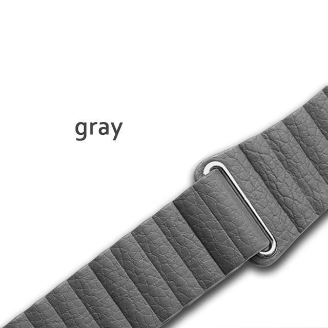 Watchbands grey / 38 mm/40 mm Copy of Apple watch band magnet genuine Leather loop strap, iwatch 44mm 40mm 42mm 38mm unisex men womens watchband Series 6 5 4 3 - US Fast Shipping