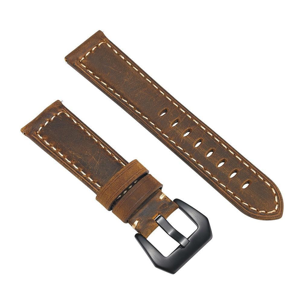 Durable High Quality Retro Leather Watchbands Galaxy Active 2 20mm 22mm Watchstrap, Samsung gear s3 frontier Wristband Men Women Wristwatch