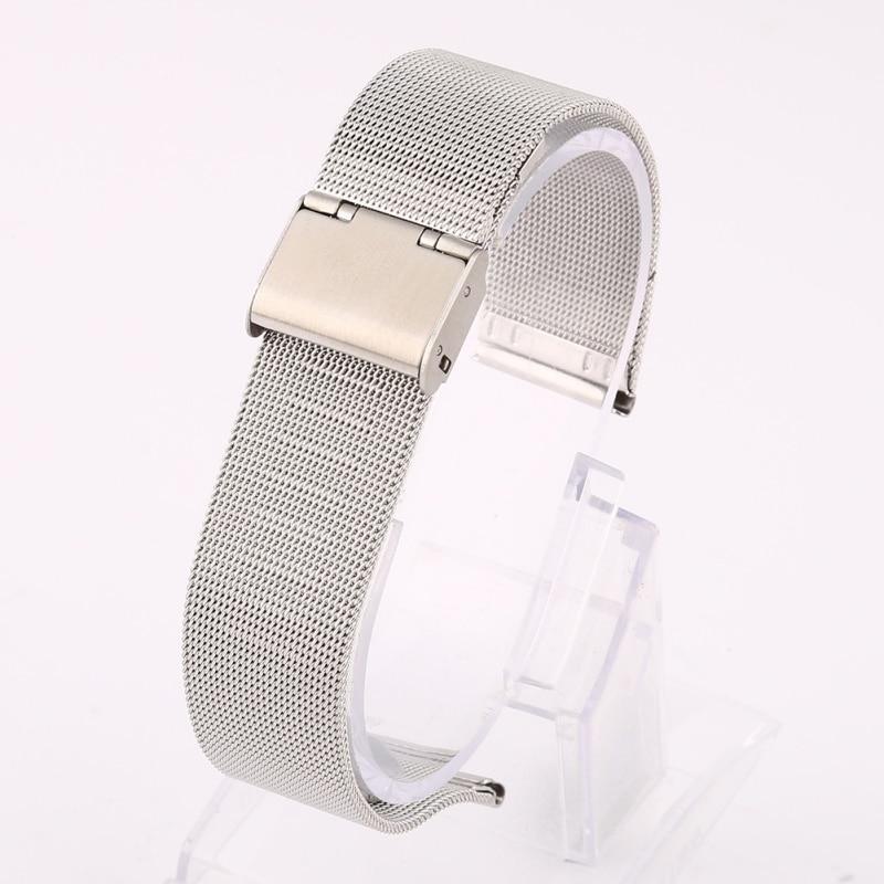 Hot Milanese Watchband 12mm 14mm 16mm 18mm 20mm 22mm 24mm Universal Stainless Steel Metal Watch Band Strap Bracelet Black Silver|Watchband