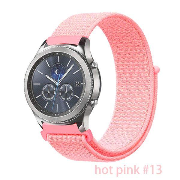 Watchbands hot pink 13 / 20mm Gear s3 Frontier strap For Samsung galaxy watch 46mm 42mm active 2 nylon 22mm watch band huawei watch gt strap amazfit bip 20 44