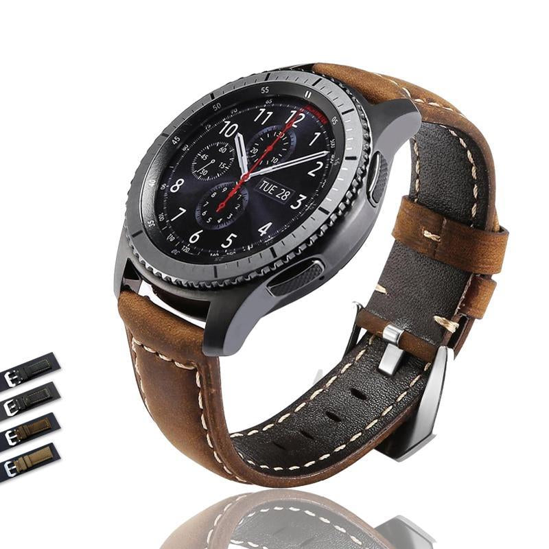 huawei watch 2 vs gear s3 GT 2 strap for Samsung Gear s3 Frontier Galaxy watch 46mm band leather – www.Nuroco.com