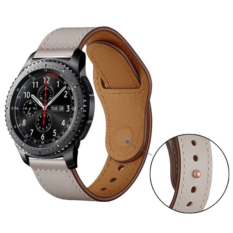 22mm, 20mm watch leather strap, fits samsung galaxy watch band 46mm/42mm gear S3 frontier active amazfit belt, Men Women - brown pink black
