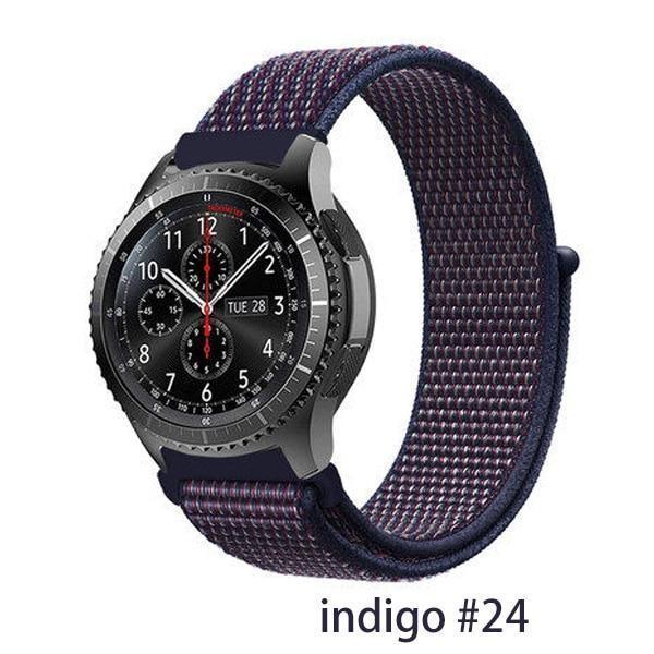 Watchbands indigo 24 / 20mm Gear s3 Frontier strap For Samsung galaxy watch 46mm 42mm active 2 nylon 22mm watch band huawei watch gt strap amazfit bip 20 44