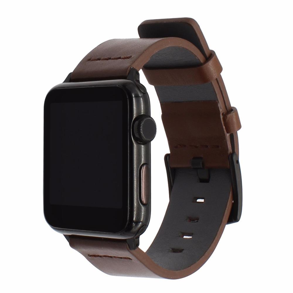 Watchbands Italian Genuine Leather Watchband for iWatch Apple Watch 38mm 40mm 42mm 44mm Series 1 2 3 4 Band Steel Buckle Strap Bracelet