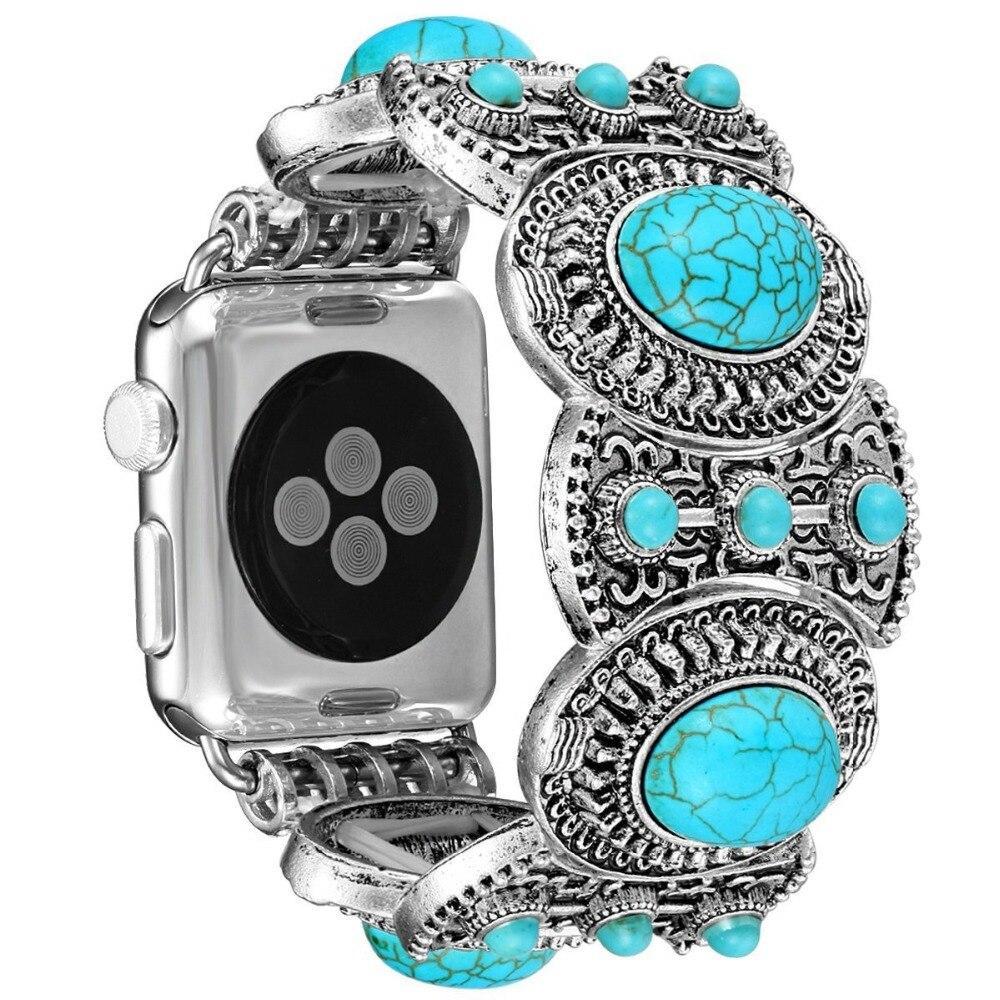 Jewelry Strap For Apple Series 7 6 5 4 Diamond Turquoise Wrist Belt