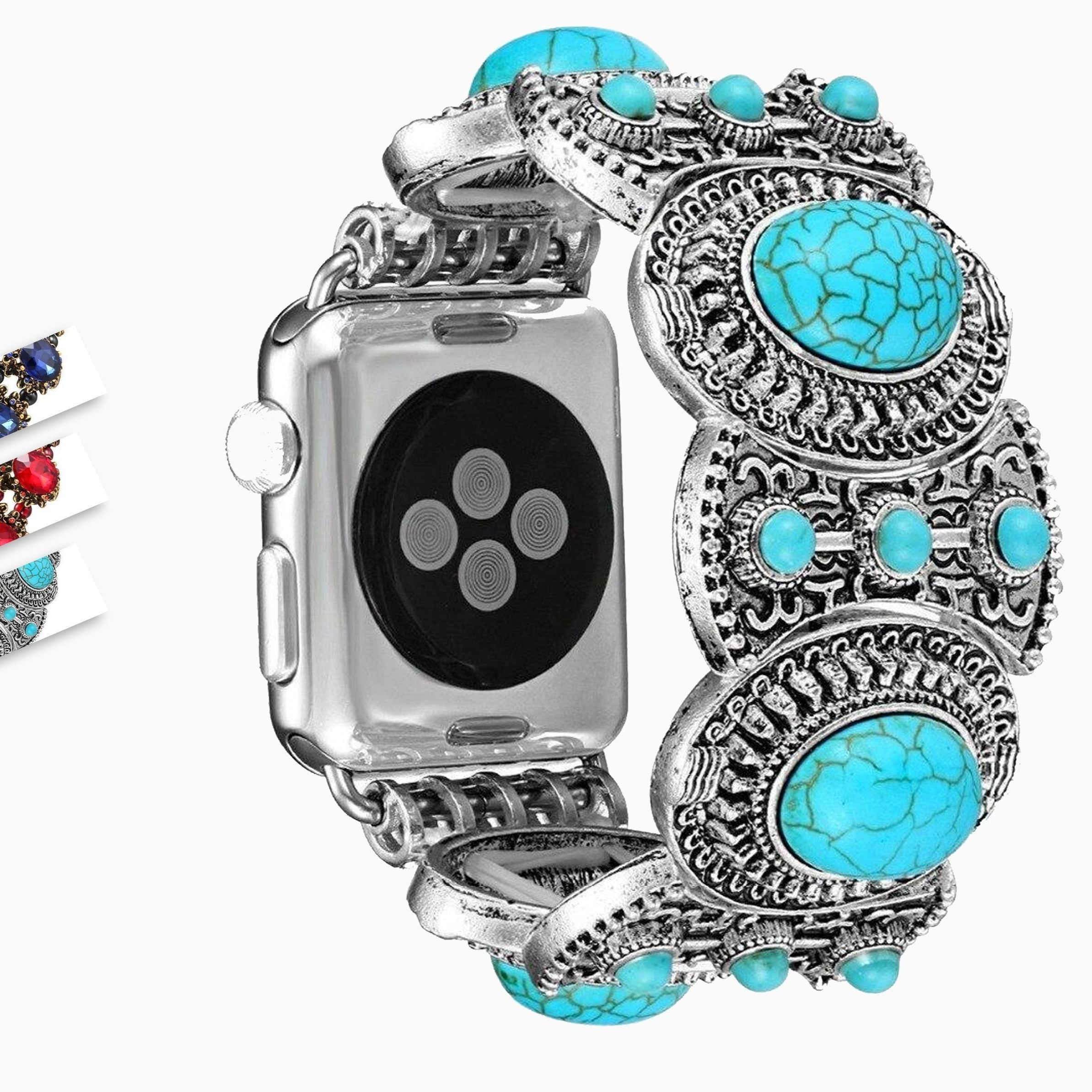 Jewelry Strap For Apple Series Diamond Turquoise Wrist Belt