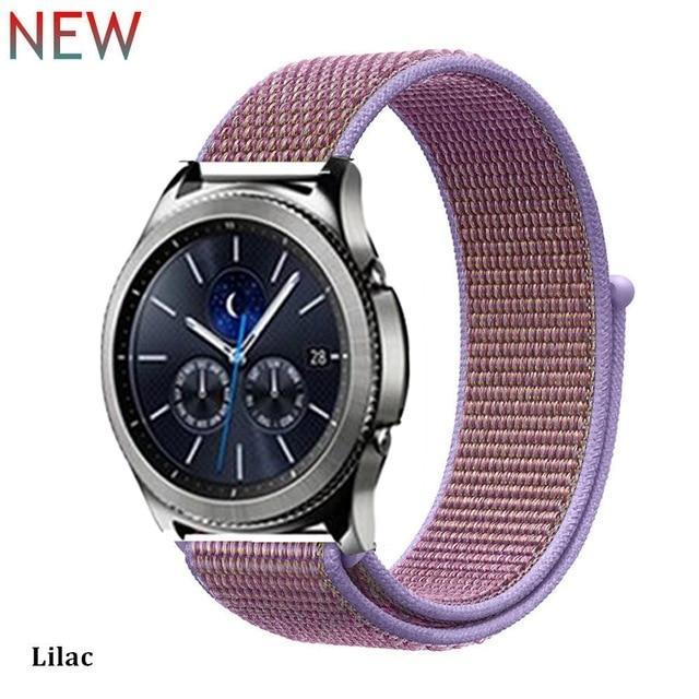 Watchbands lilac 32 / 20mm Gear s3 Frontier strap For Samsung galaxy watch 46mm 42mm active 2 nylon 22mm watch band huawei watch gt strap amazfit bip 20 44