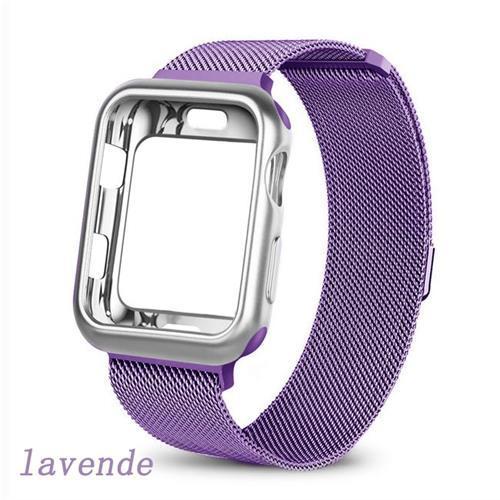 Watchbands lilac / 38mm series 3 2 1 Case+strap for Apple Watch 5 band 44mm 40mm iWatch band 42mm 38mm Milanese Loop bracelet Metal Watchband for Apple watch 4 3 2 1