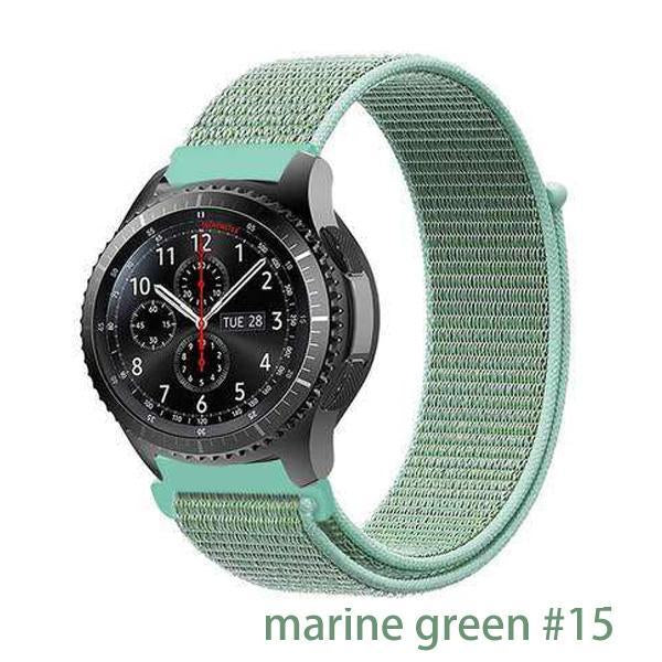 Watchbands marine green 15 / 20mm Gear s3 Frontier strap For Samsung galaxy watch 46mm 42mm active 2 nylon 22mm watch band huawei watch gt strap amazfit bip 20 44