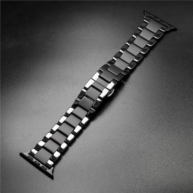 New Apple Watch Band Men Link Ceramic Matte Space Gray Black Strap 8 7