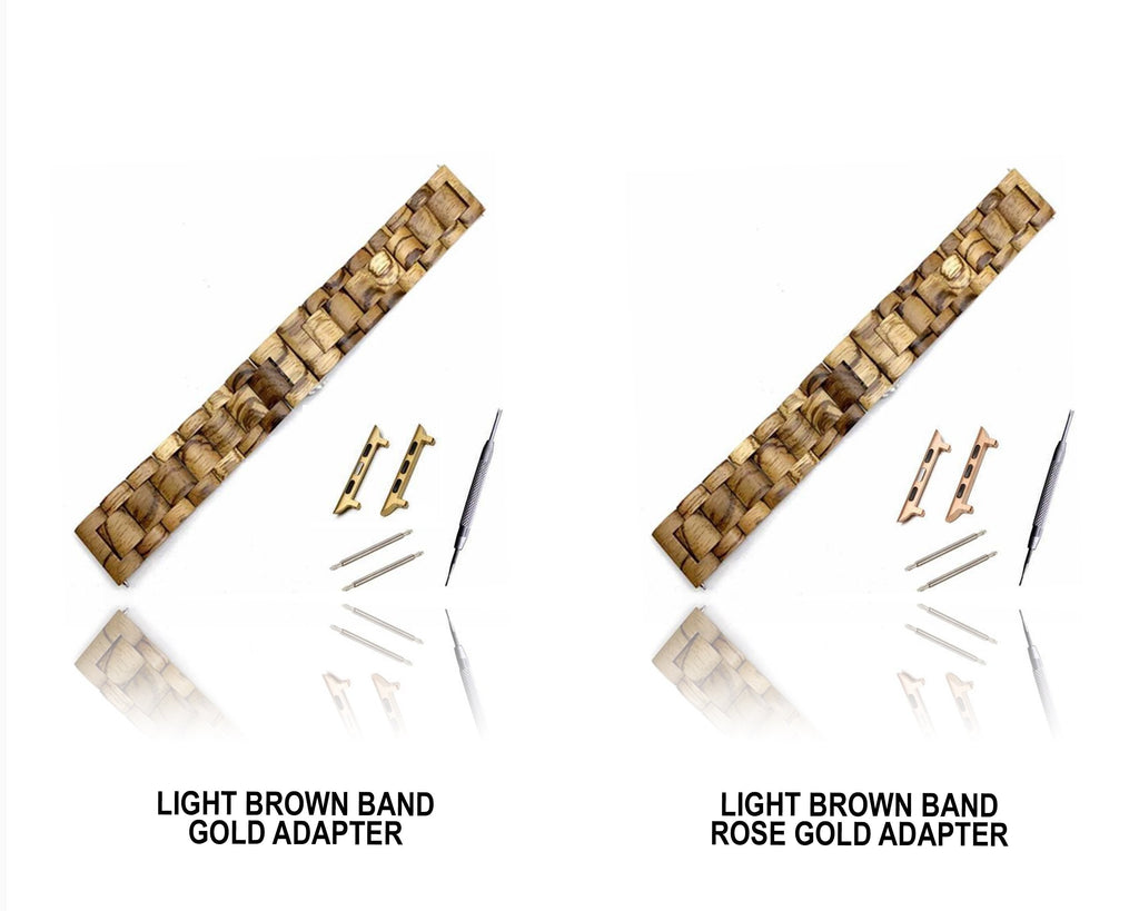 Natural Wood Bracelet Luxury Tool Watchband w/ Adapters Series 7 6 5