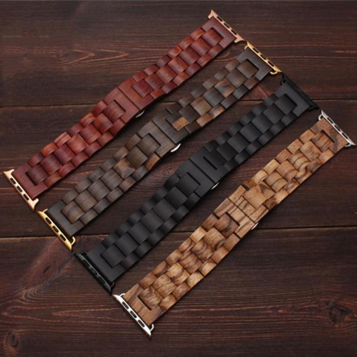 Natural Wood Bracelet Luxury Tool Watchband w/ Adapters Series 7 6 5