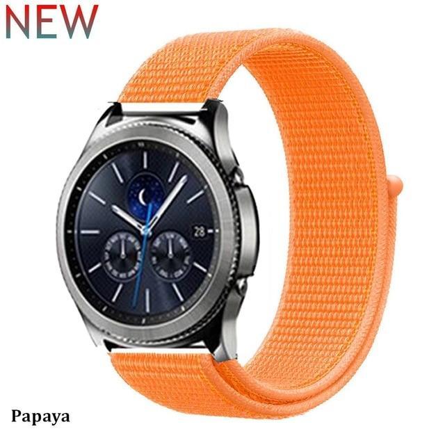 Watchbands papaya 37 / 20mm Gear s3 Frontier strap For Samsung galaxy watch 46mm 42mm active 2 nylon 22mm watch band huawei watch gt strap amazfit bip 20 44