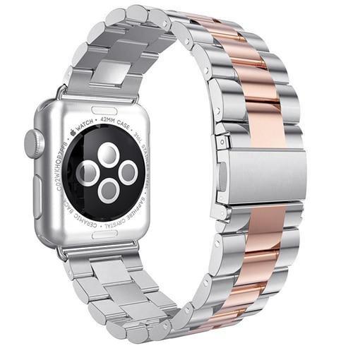 Watchbands Pink / 38mm / 40mm Copy of Apple Watch Series 6 5 4 Band, Rolex links style Men's Durable Steel Sport link Bracelet