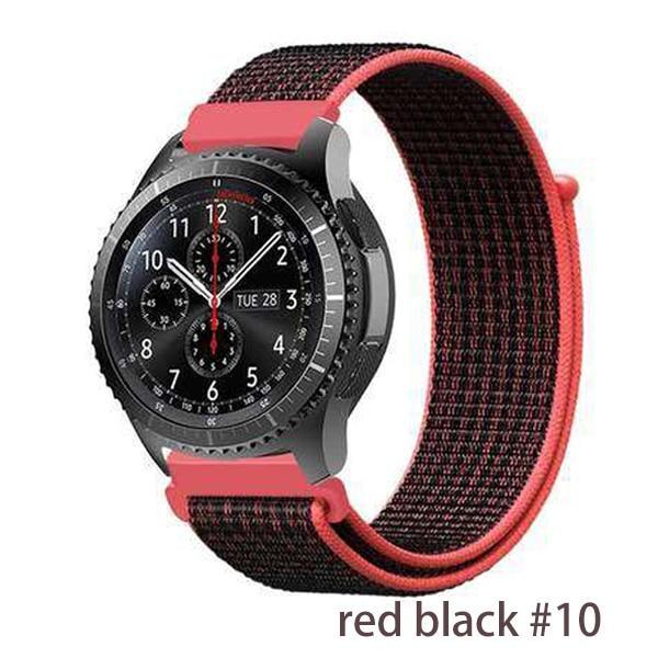 Watchbands red black 10 / 20mm Gear s3 Frontier strap For Samsung galaxy watch 46mm 42mm active 2 nylon 22mm watch band huawei watch gt strap amazfit bip 20 44