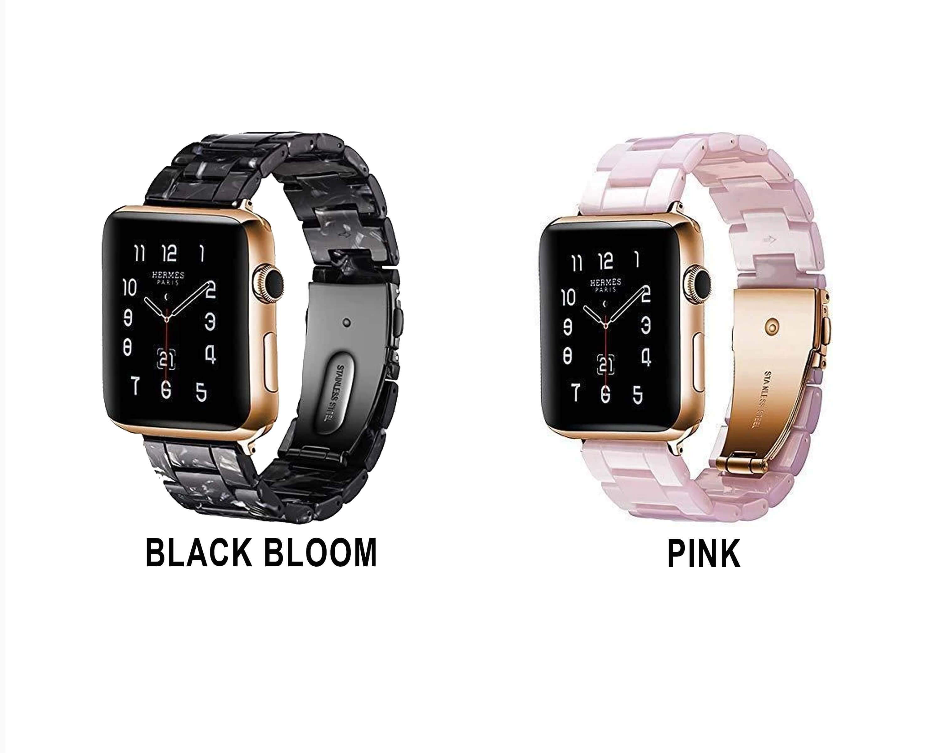 Apple Watch Band Rose Gold Pink Resin Strap iWatch Women Bracelet 8 7 White Ivory / 42mm / 44mm / 45mm /49mm