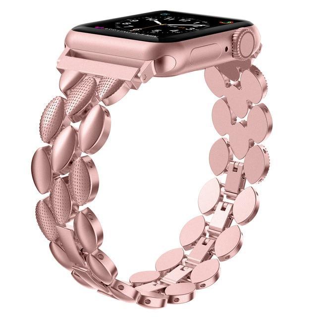 Rose Gold Mens Apple Watch Bands Series COACH Rose Gold-Tone