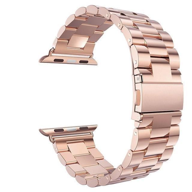 Watchbands Rose gold / 38mm / 40mm Copy of Apple Watch Series 6 5 4 Band, Rolex links style Men's Durable Steel Sport link Bracelet