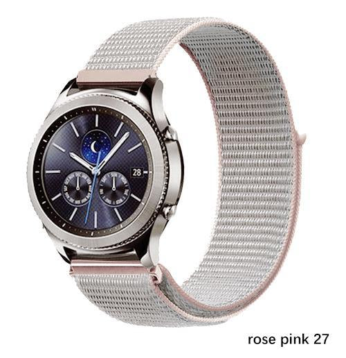Watchbands rose pink 27 / 20mm Gear s3 Frontier strap For Samsung galaxy watch 46mm 42mm active 2 nylon 22mm watch band huawei watch gt strap amazfit bip 20 44
