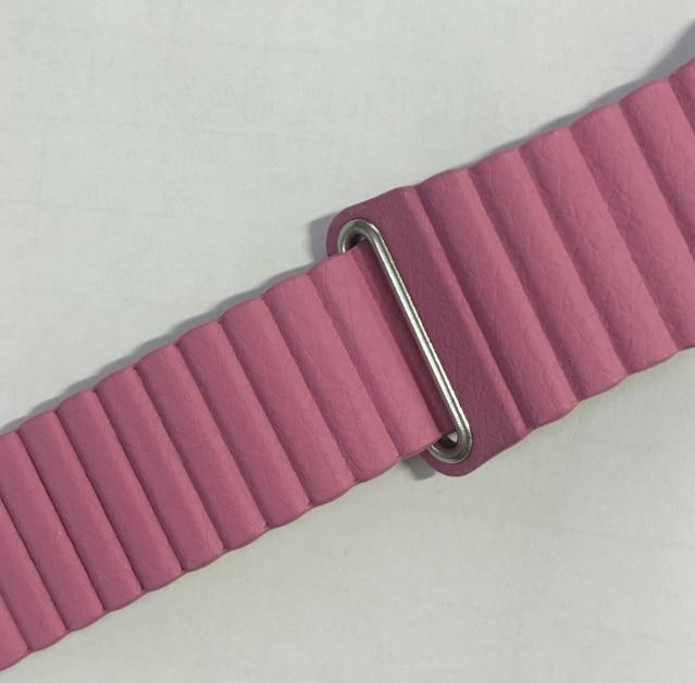 Watchbands rose pink / 38 mm/40 mm Copy of Apple watch band magnet genuine Leather loop strap, iwatch 44mm 40mm 42mm 38mm unisex men womens watchband Series 6 5 4 3 - US Fast Shipping