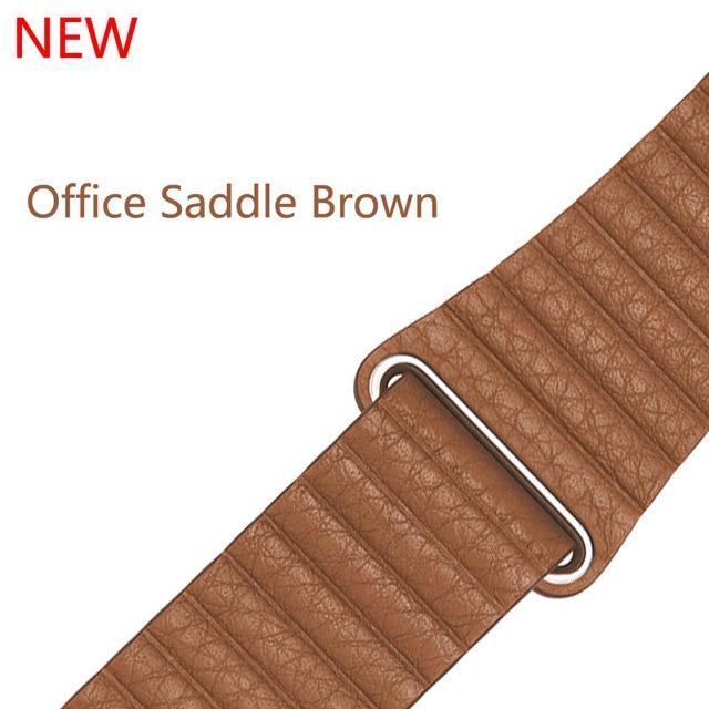 Watchbands Saddle Brown / 38 mm/40 mm Apple watch band magnetic genuine Leather loop strap,  iwatch 44mm 40mm 42mm 38mm watchband Series 5 4 3
