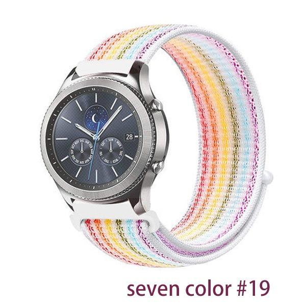Watchbands seven color 19 / 20mm Gear s3 Frontier strap For Samsung galaxy watch 46mm 42mm active 2 nylon 22mm watch band huawei watch gt strap amazfit bip 20 44